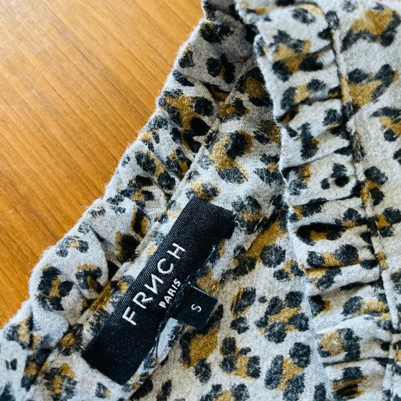 FRNCH Leopard Print Button-Up Blouse - Black and Brown - Picture 11 of 12